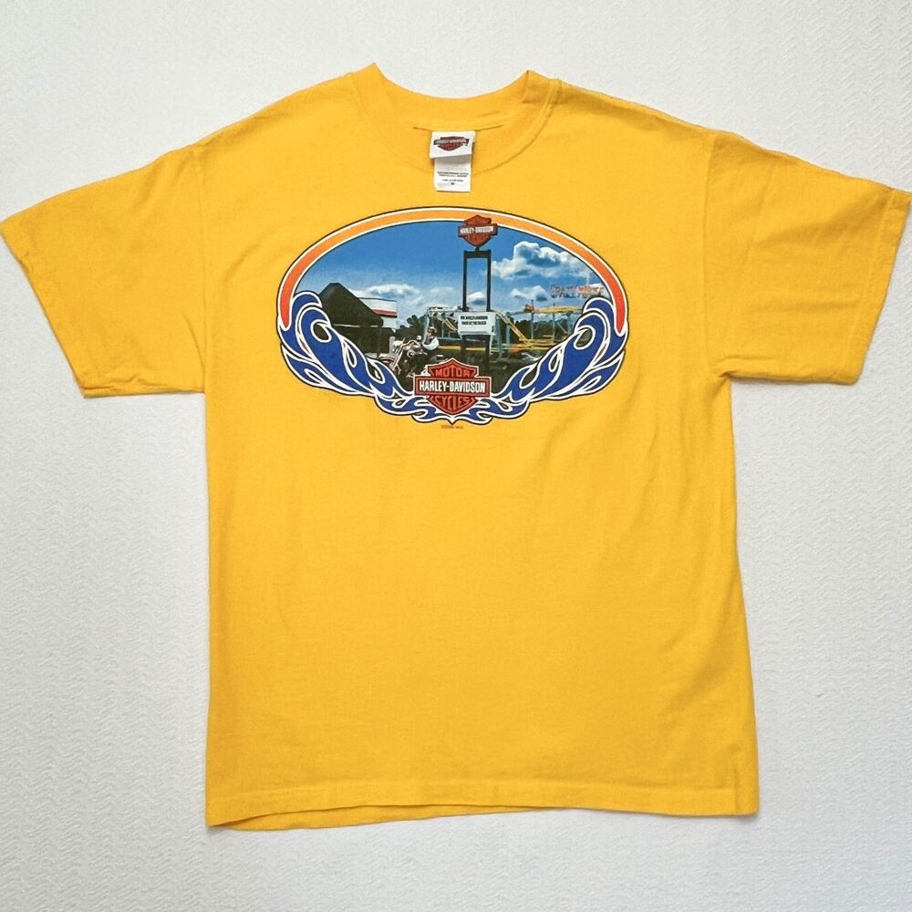 Harley Davidson Men's Medium T-Shirt North Myrtle Beach, SC Crazy Mouse Yellow